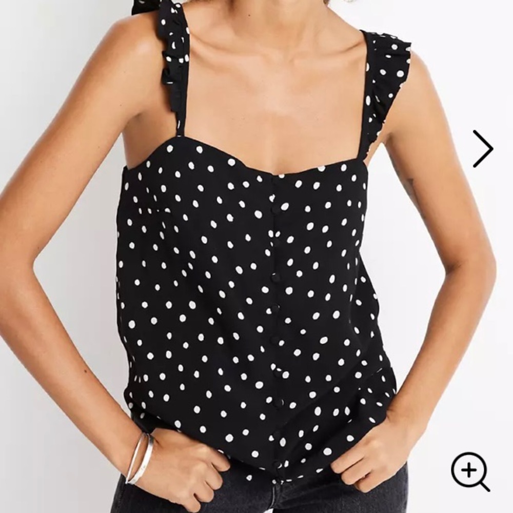 NWT Madewell Ruffle-Strap Cami Top in Painted Dots